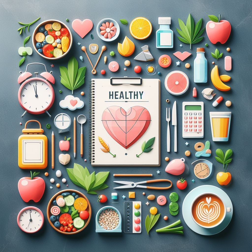 Image of healthy routine, balanced lifestyle, daily self-care, wellness practices